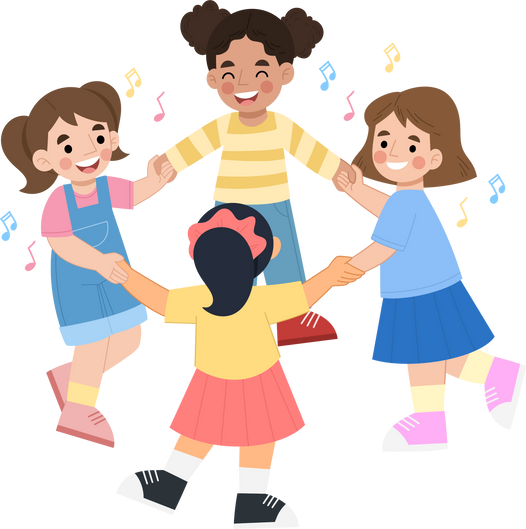 Illustration of happy children playing together
