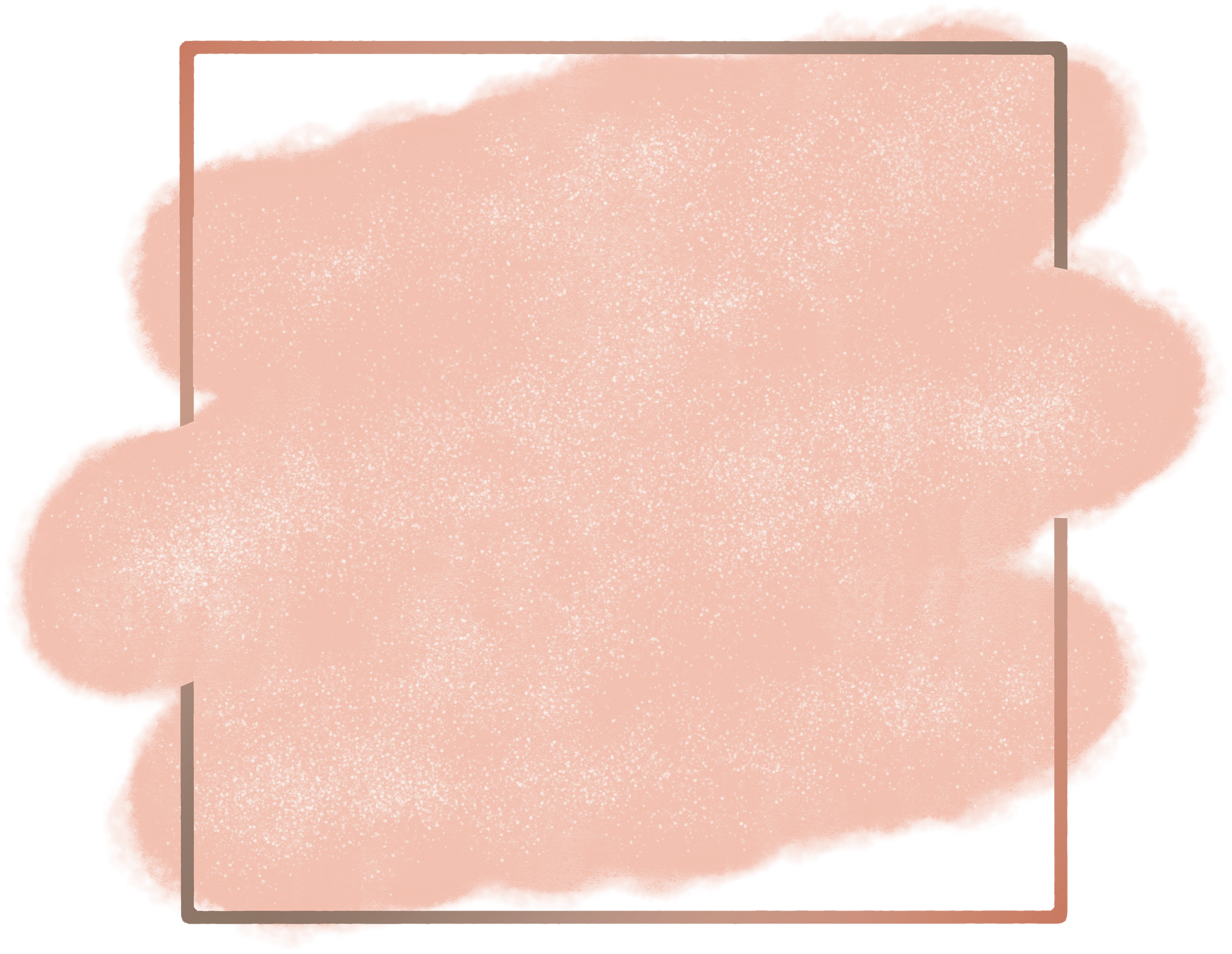 PNG. watercolor splotch and square frame.