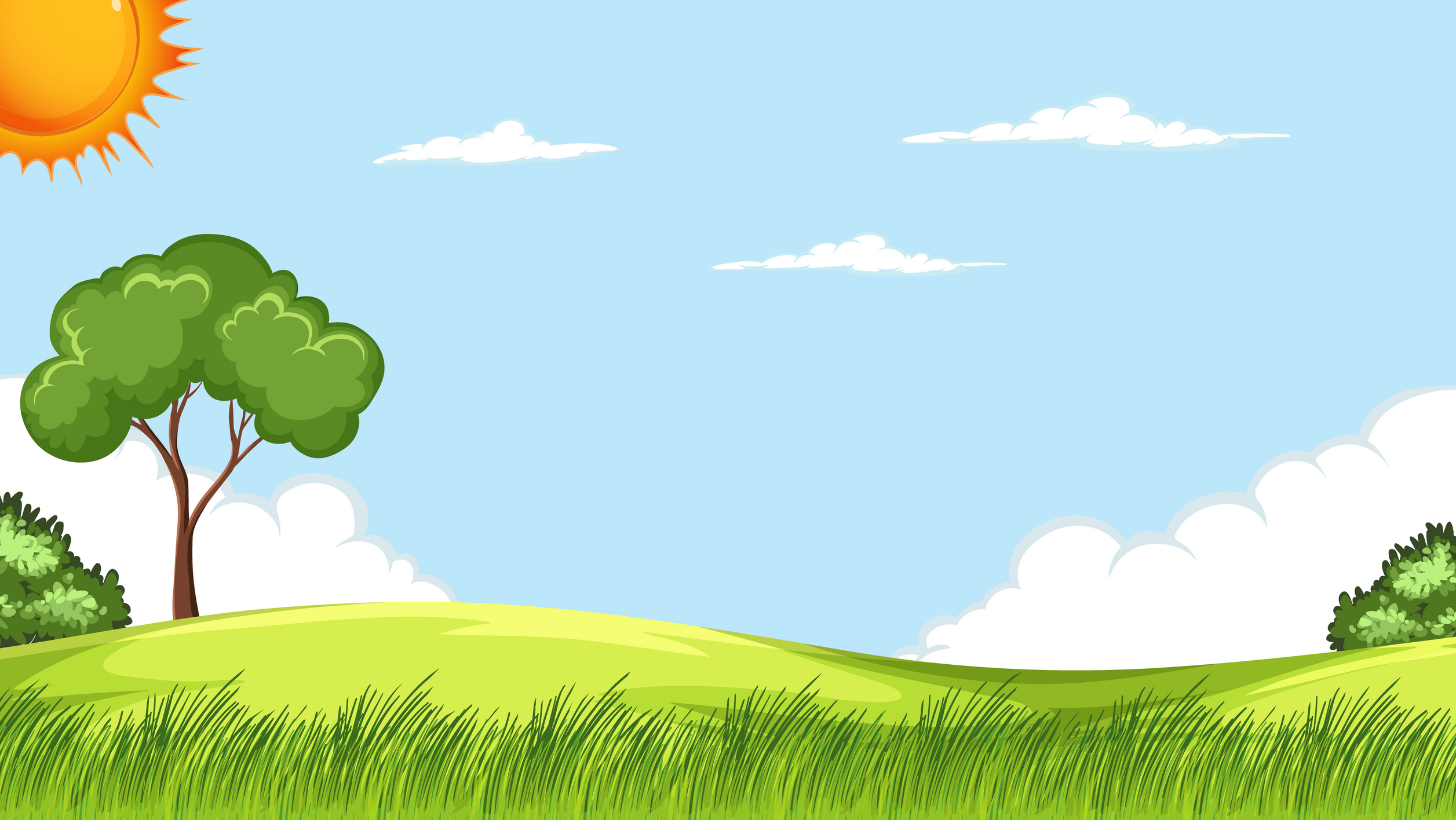 Meadow Landscape Background Vector