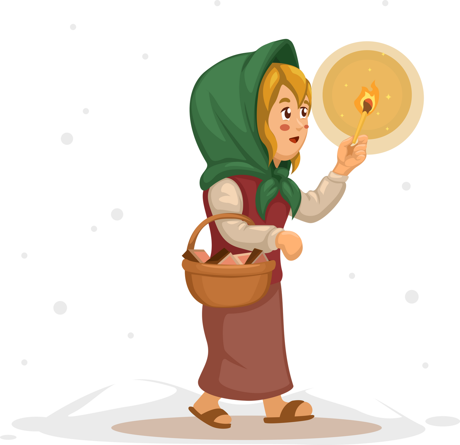 The Little Match Girl Character Cartoon illustration