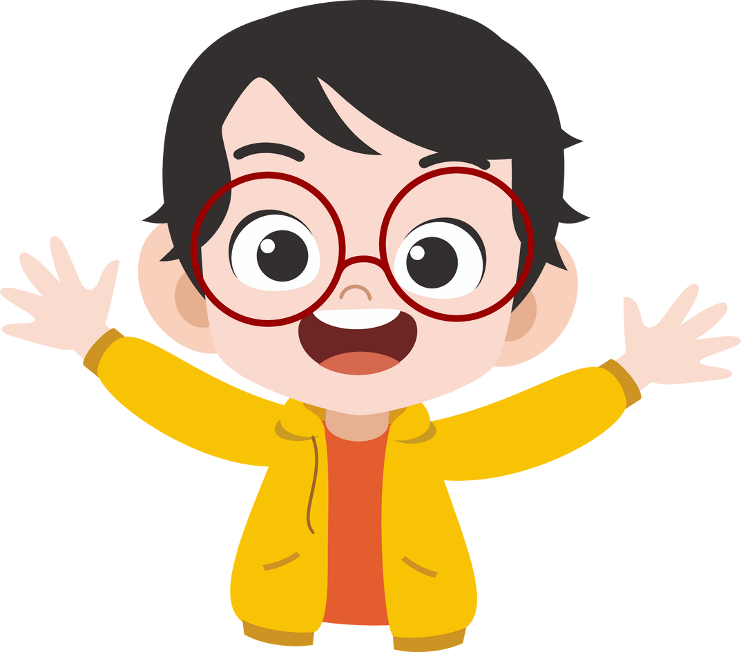 funny child pose with glasses