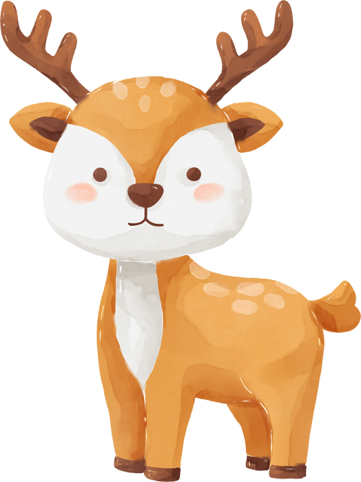 Deer Woodland Animal Watercolor